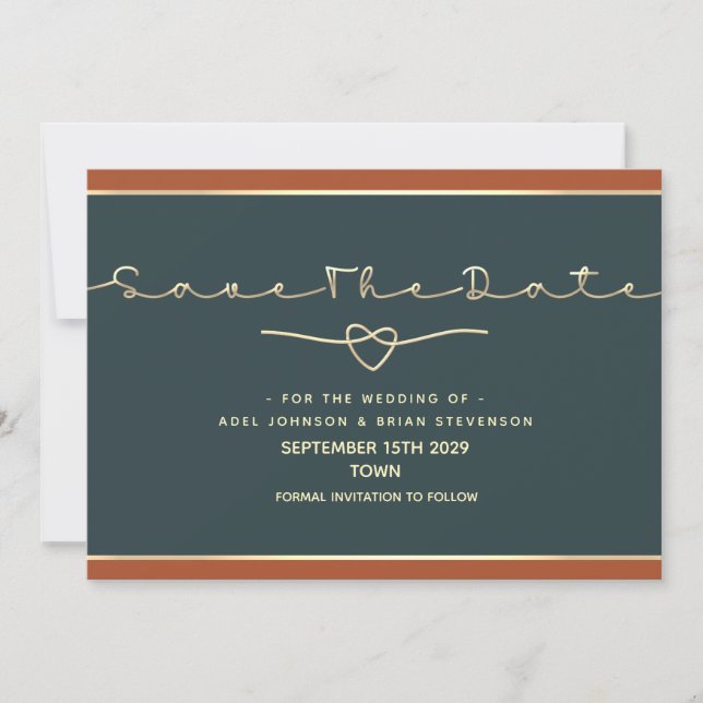 Minimal Modern Calligraphy Wedding Save The Date (Front)