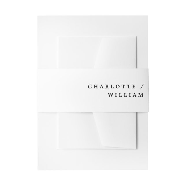 Minimal Modern Chic Typography Wedding Invitation Belly Band (Front Example)