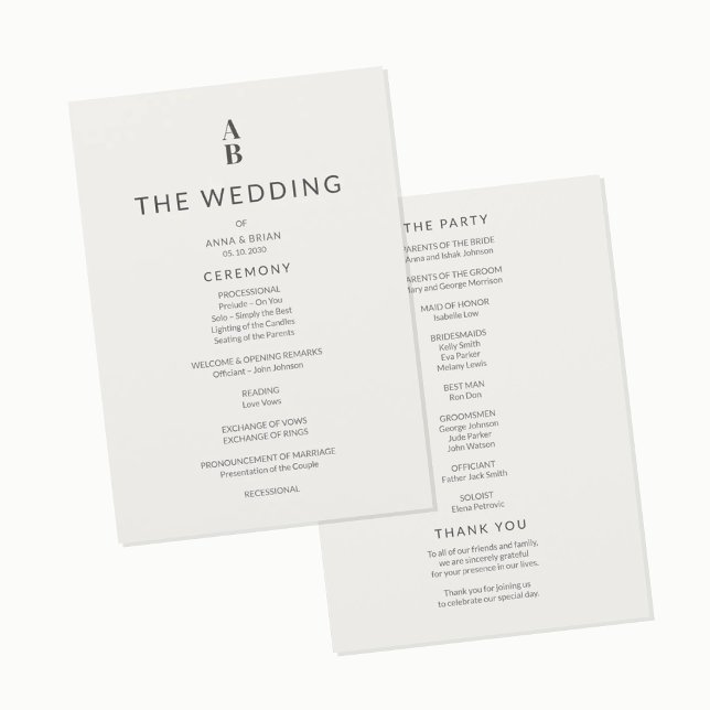 Minimal Modern Civil Wedding Program Programme (Creator Uploaded)