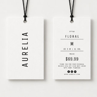 Minimal Modern Clothing Brand Hang Tag