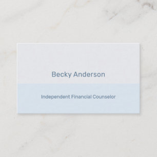 Minimal Modern Counselor Pale Silver Blue Business Card