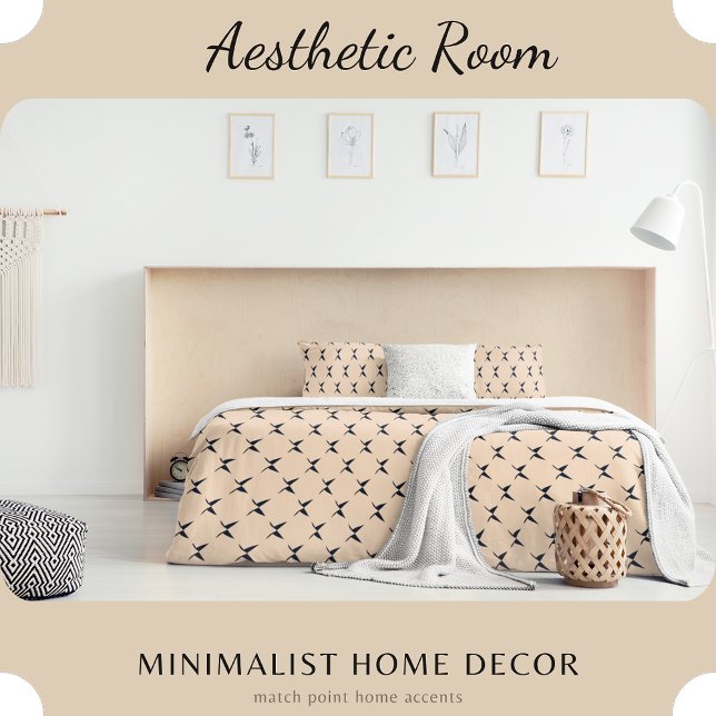 Minimal Modern Cream and Black Geometric Pillowcase (Creator Uploaded)