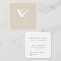 Minimal Modern Cream Beige Female Logo Pilates