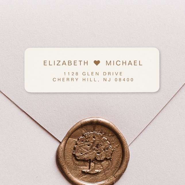 Minimal Modern Cream Gold Wedding Return Address (Creator Uploaded)
