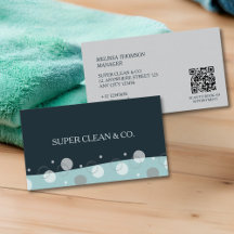 Minimal Modern Dark Blue Cleaning Services