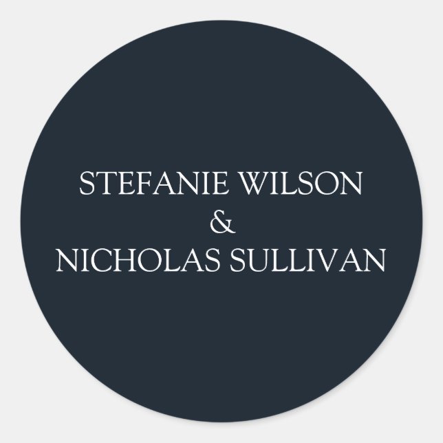 Minimal Modern Delicate Floral Monogram Wedding Classic Round Sticker (Front)