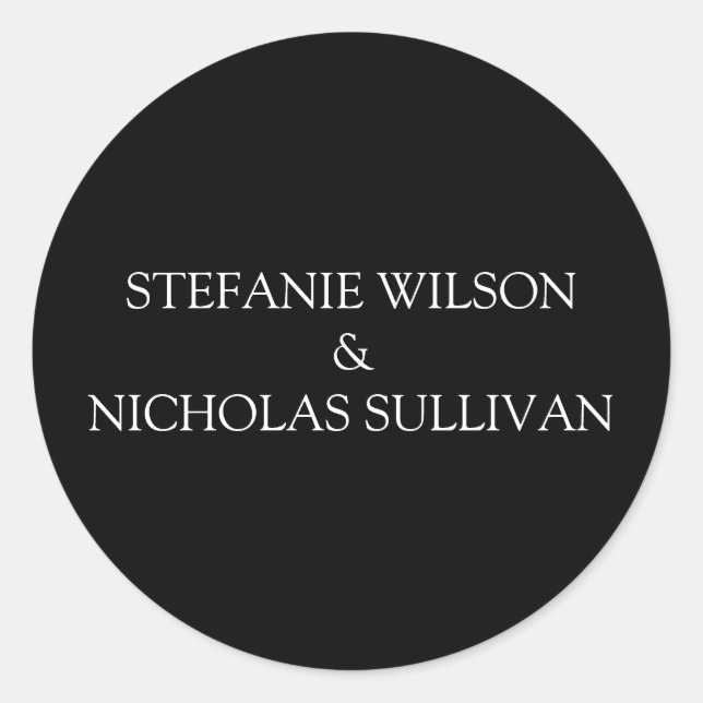 Minimal Modern Delicate Floral Monogram Wedding Classic Round Sticker (Front)