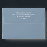 Minimal Modern Dusty Blue Matching Bat Mitzvah   Envelope<br><div class="desc">Minimalist Classic Dusty Blue Matching Bat Mitzvah Envelope with Preprinted Return Address</div>