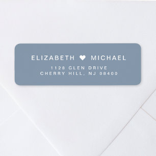 Minimal Modern Dusty Blue Wedding Return Address