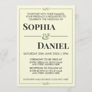 Minimal Modern Editable Wedding Invitation