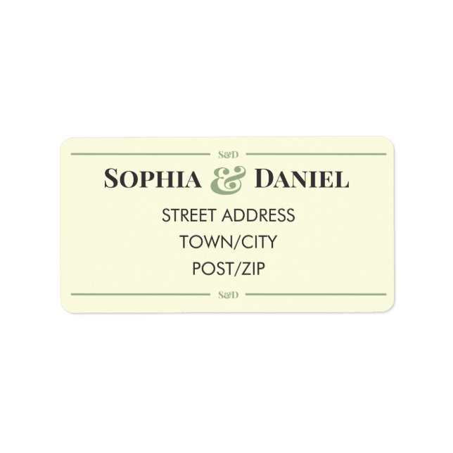 Minimal Modern Editable Wedding RSVP Address Label (Front)