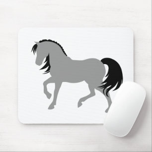 Minimal Modern Elegant Chic Simple Grey Horse Mouse Mat