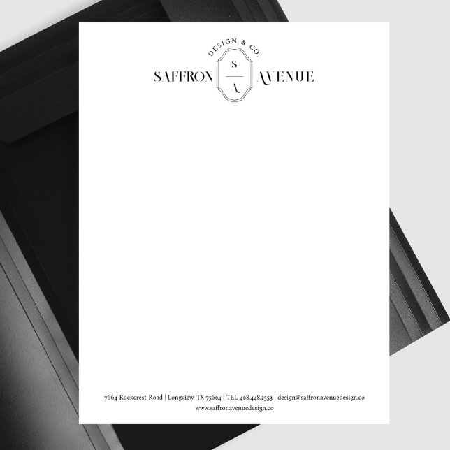 Minimal Modern Elegant Custom Logo Monogram Crest Custom Letterhead (Creator Uploaded)