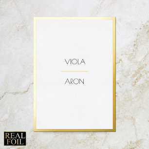 Minimal Modern Elegant Gold Border Wedding