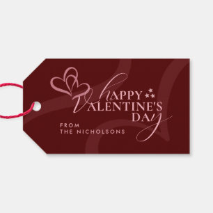 Minimal Modern Elegant Typography Valentine's Day Gift Tags