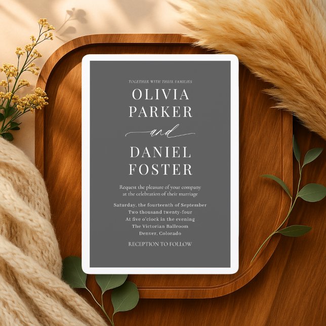 Minimal Modern Elegant Wedding Invitation (Creator Uploaded)