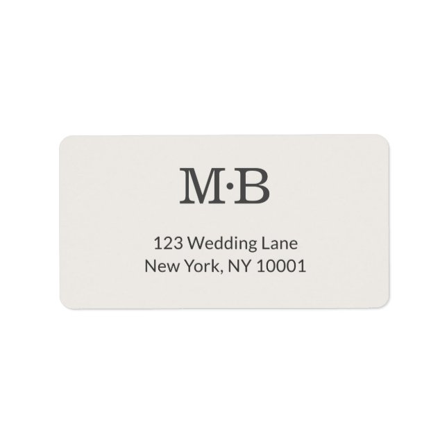 Minimal Modern Elopement Wedding Address Label (Front)