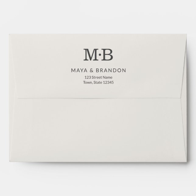 Minimal Modern Elopement Wedding Envelope (Back (Top Flap))