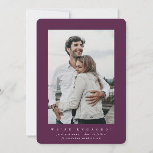 Minimal Modern Engagement Announcement Photo Card
