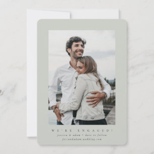 Minimal Modern Engagement Announcement Photo Card