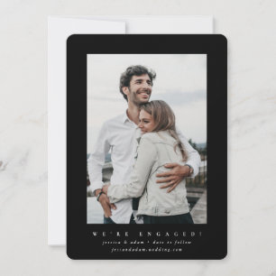 Minimal Modern Engagement Announcement Photo Card