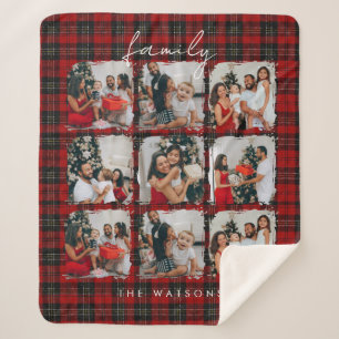 Minimal Modern Festive Rustic Family Photos Sherpa Blanket
