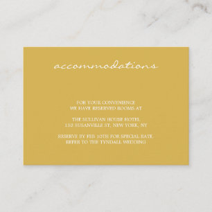 Minimal Modern Fine Art Wedding Accommodation Enclosure Card