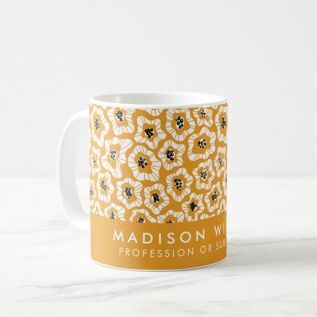 Minimal Modern Flowers Coffee Mug (Front Left)