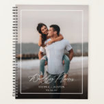 Minimal Modern Frame Wedding Planner 1 Photo<br><div class="desc">This simple,  stylish wedding planner notebook features a photo template on the front and a custom colour on the back (shown in black). Elegant script reads,  "Wedding Planner" in white over a dark photo overlay,  and text templates are included for names and wedding date.</div>