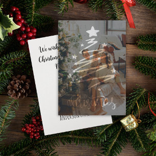 Minimal Modern Front and Back Photo Christmas Card