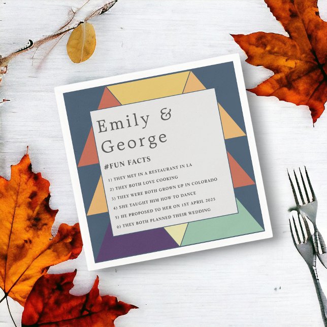 Minimal Modern Geometric Colourful Stylish Wedding Napkin (Creator Uploaded)