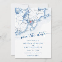 Minimal Modern Gloucester Massachusetts Map