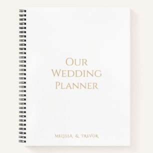 Minimal Modern Gold Script Our Wedding Planner Notebook