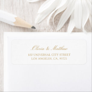 Minimal Modern Gold Stylish Script Wedding Address