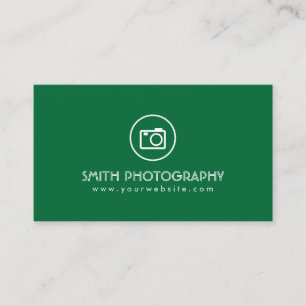 Minimal Modern Green Photography Business Card