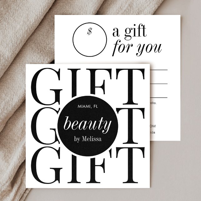 Minimal Modern Hair Beauty Salon Gift Certificate (Minimalist modern business gift certificate design for beauty salons and boutiques)