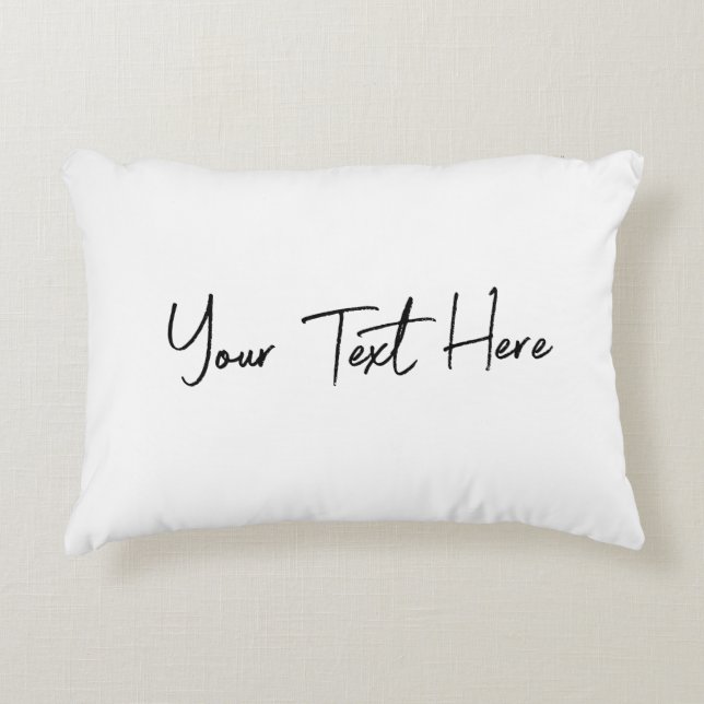 Minimal Modern Handwritten Custom Text  Decorative Cushion (Front)