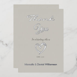 Minimal Modern Heart and Script Thank You  