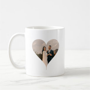 Minimal Modern Heart Photo Couple Gift Coffee Mug
