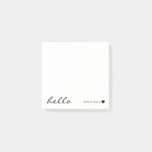 Minimal Modern Heart White Design Post-it Notes