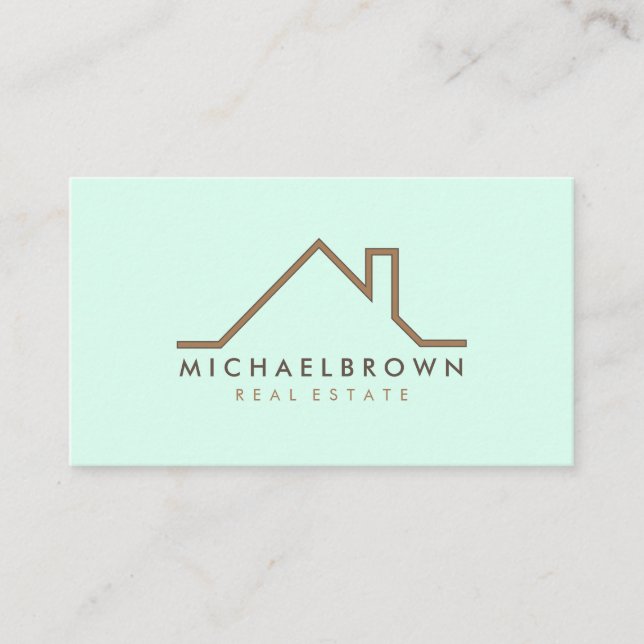 Minimal Modern House Roof Realtor Business Card (Front)