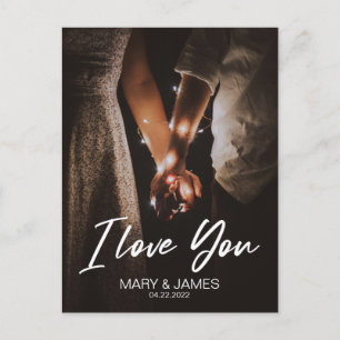 Minimal Modern I love you photo insert Postcard