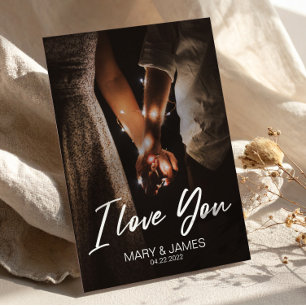 Minimal Modern I Love You Photo Insert Postcard