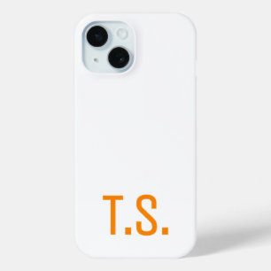 Minimal Modern Initial Monogram Initials Orange  iPhone 15 Case
