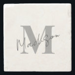 Minimal Modern Initial Monogram Stone Coaster<br><div class="desc">Minimal Modern Initial Monogram Stone Coaster. Create your own personalised coaster with custom initial name.</div>