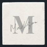 Minimal Modern Initial Monogram Stone Coaster<br><div class="desc">Minimal Modern Initial Monogram Stone Coaster. Create your own personalised coaster with custom initial name.</div>