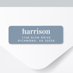 Minimal Modern Lettering Dusty Blue Return Address