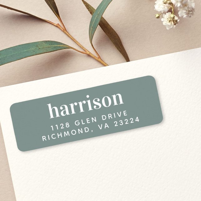 Minimal Modern Lettering Sage Green Return Address (Creator Uploaded)
