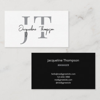 Minimal Modern Luxury Black and White Simple  Business Card