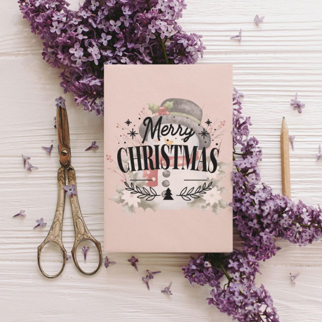 Minimal Modern Merry Christmas Postcard (Creator Uploaded)